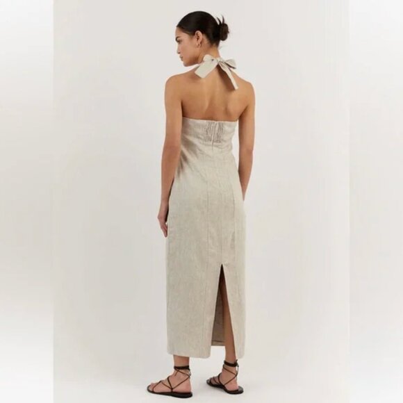 DISSH Willow Natural Linen Halter Dress – Size US 4 / AU 8 - Picture 2 of 8